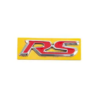 RS embleem rood met chroom (95 mm x 25 mm) foto 1