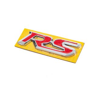 RS embleem rood met chroom (95 mm x 25 mm) foto 2