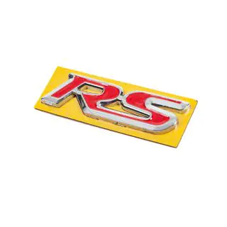 RS embleem rood met chroom (95 mm x 25 mm) foto 2
