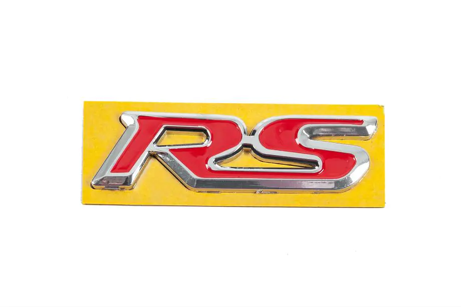 Honda RS embleem rood met chroom (95 mm x 25 mm) Foto 1