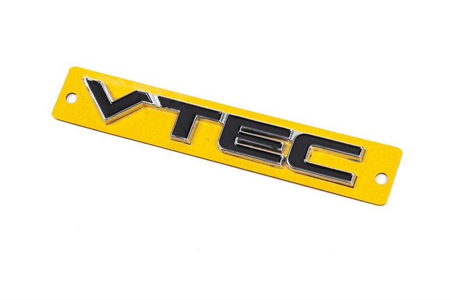 Honda VTEC embleem zwart met chroom (110x15 mm) Foto 2