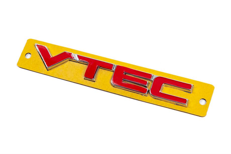 Honda VTEC opschrift rood met chroom (110 x 15 mm) Foto 2