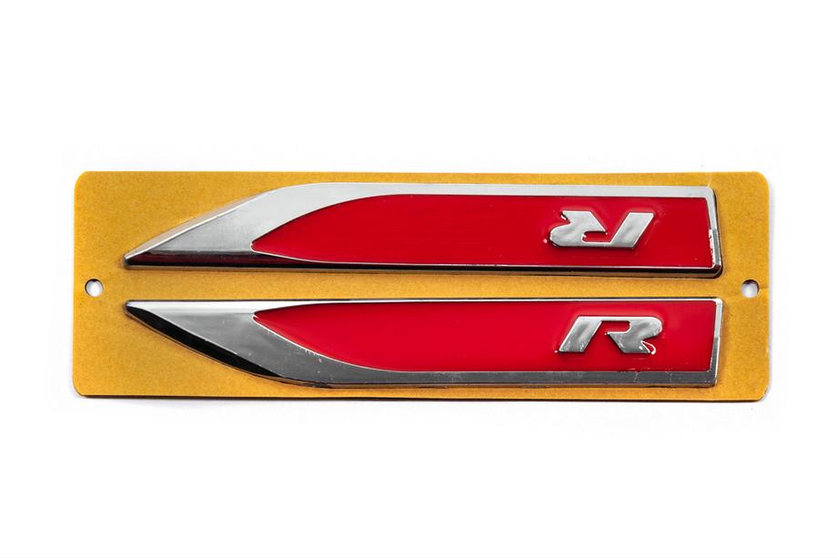 R- zijstrips rood/chroom (145 x 22 mm) Image