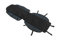 Stoelbeschermer ECO-leder en stof (1 st., zwart met blauwe stiknaad + stof) foto 2