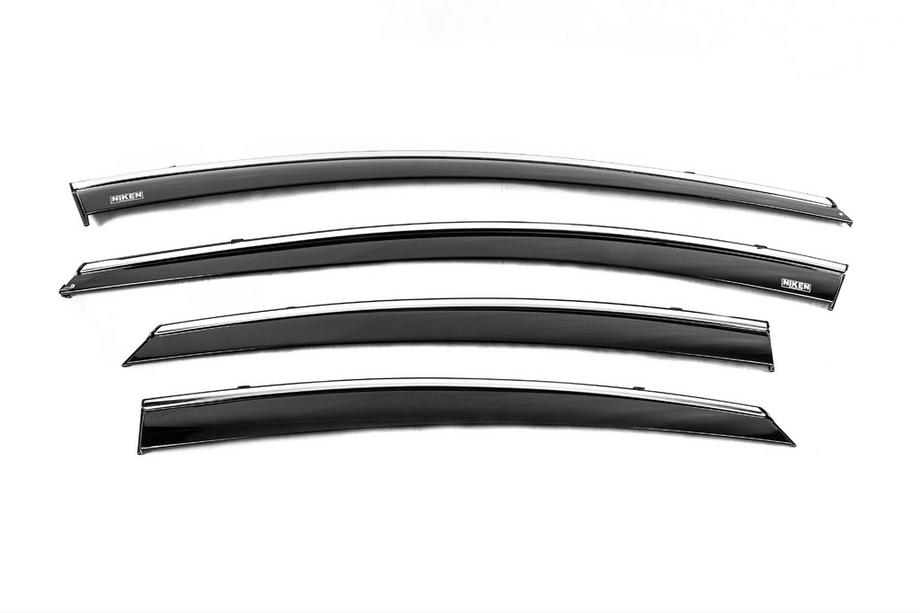 Hyundai Elantra (MD/UD) 2011–2015 Raamwindschermen met chromen sierlijst (set van 4, Niken) Image