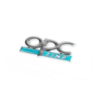Metalen OPC Line kofferklep-embleem (chroom+blauw) foto 1