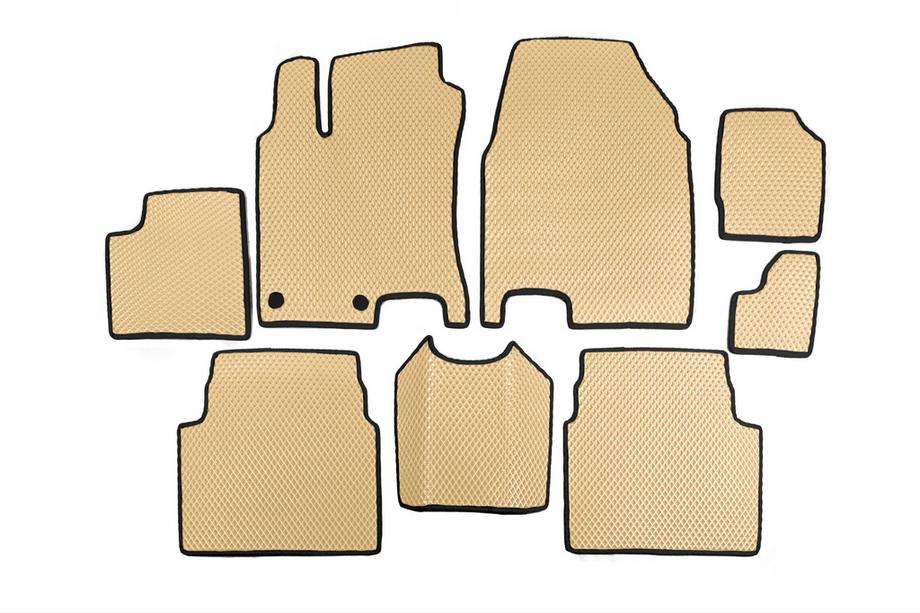 Nissan Qashqai 2010–2014 EVA interieumatten voor +2 (3 rijen, beige) Image
