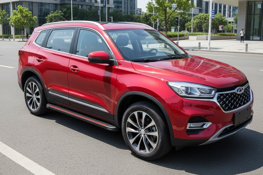 Chery Tiggo 8 2017– Side steps Maya Red (2 stuks, aluminium) Image