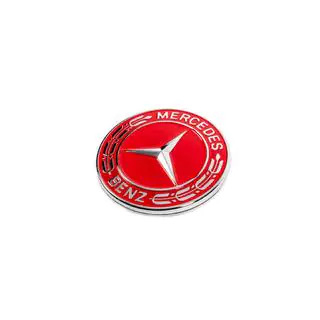 Embleem-afdekdop voor motorkap Mercedes (rood, 57 mm) foto 2