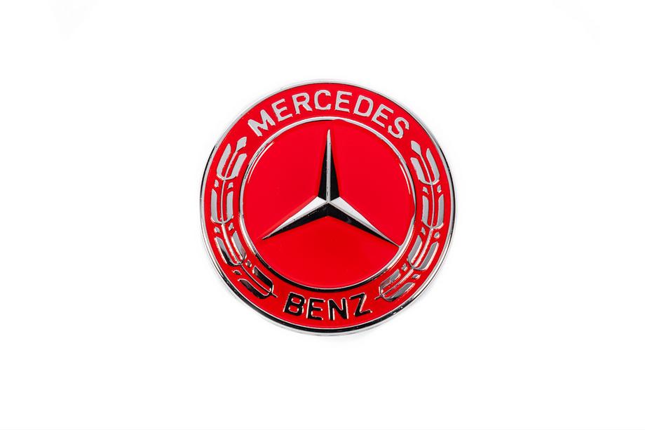 Mercedes-Benz Embleem-afdekdop voor motorkap Mercedes (rood, 57 mm) Foto 1