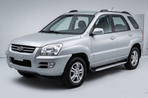 Kia Sportage 2004–2010 Side steps Shining V1 (2 st., aluminium) foto 1