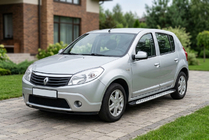 Renault Sandero 2007–2013 Side steps Shining V1 (2 st., aluminium) foto 1