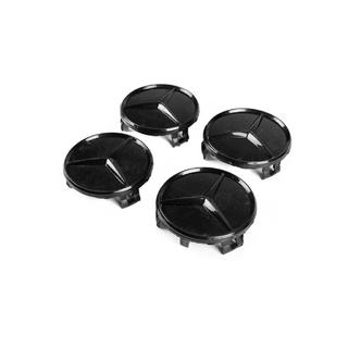 Naafdoppen 71/74 mm zonder ring (4 stuks, hoogglans zwart) foto 1