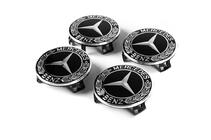 Mercedes-Benz Naafdoppen voor velgen 71/75 mm zonder ring (4 stuks, zwart V3) foto 3