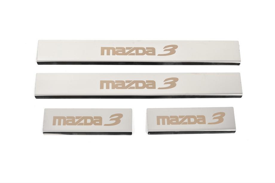 Mazda 3 2013–2019 RVS instaplijsten (4 stuks, glans) Foto 1