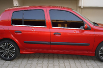 Renault Clio II 1998–2005 Buitenste raamomlijsting (HB, 4 stuks, RVS) foto 1