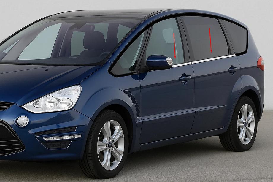 Ford S-Max 2007–2014 RVS raamomlijsting (4 stuks) Image