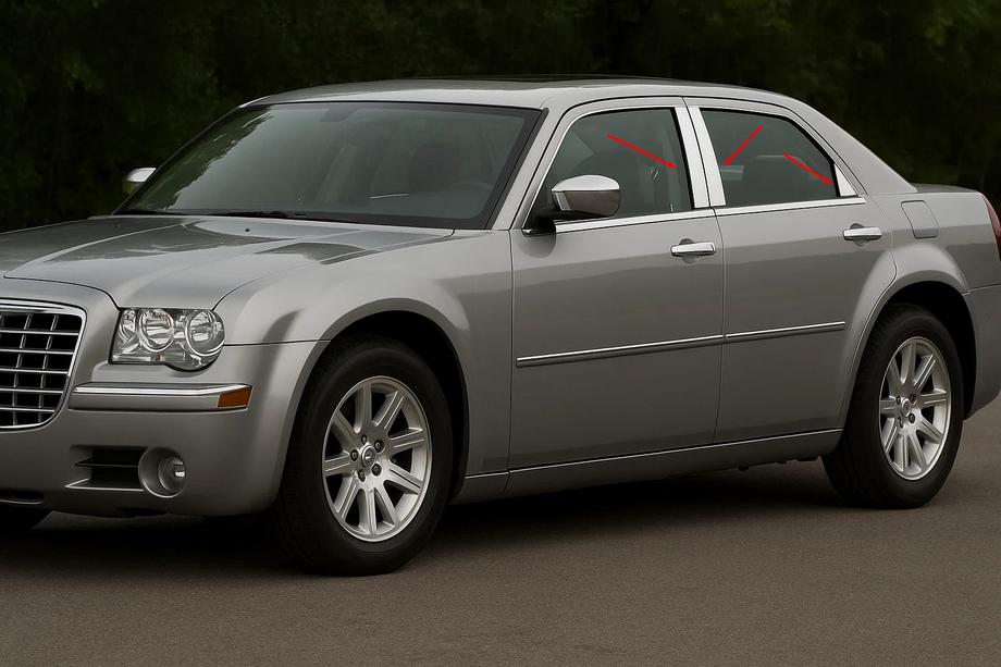 Chrysler C300 2004–2011 RVS deursstijl sierlijsten (6-delig) Foto 1