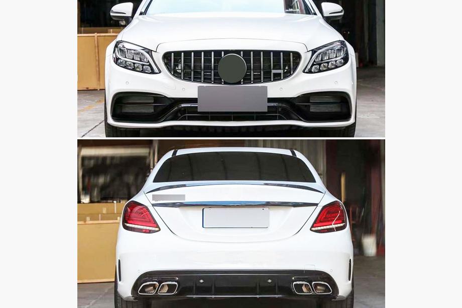 Mercedes C-klasse W205 2014–2021 Bodykit met diffuser (AMG C63-designs 2018-2021) Foto 3