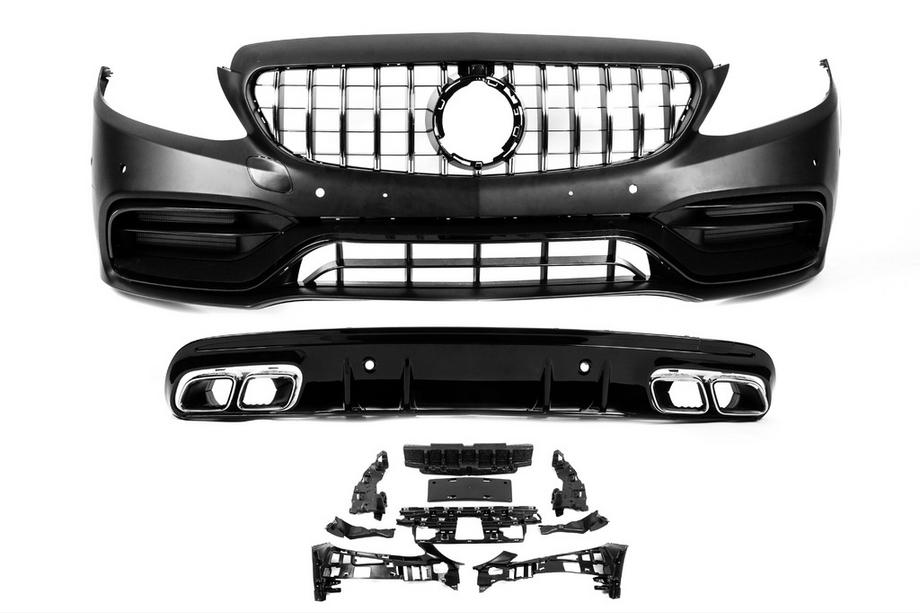 Mercedes C-klasse W205 2014–2021 Bodykit met diffuser (AMG C63-designs 2018-2021) Foto 7