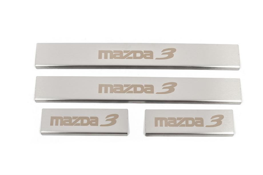 Mazda 3 2013–2019 Instaplijsten (4 stuks, mat, RVS) Foto 1