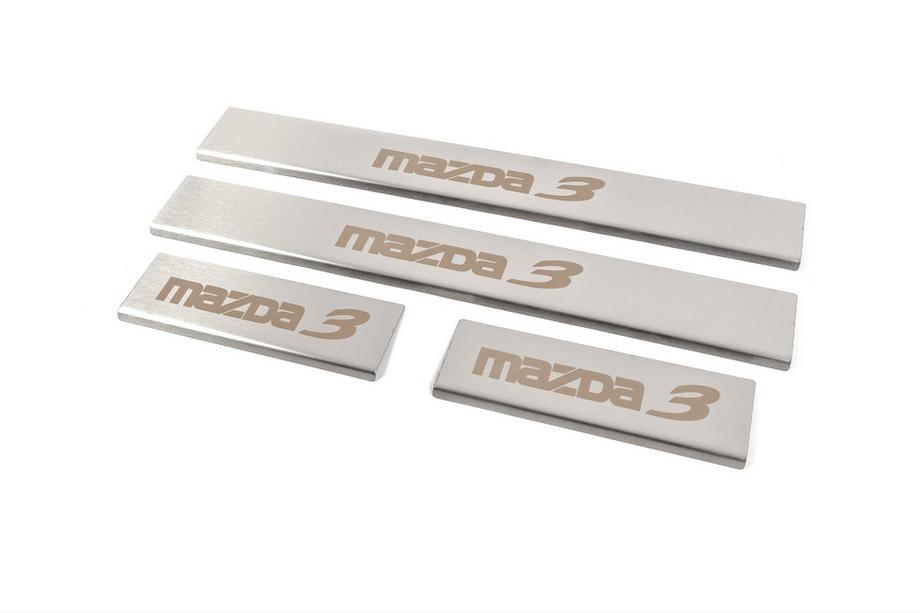 Mazda 3 2013–2019 Instaplijsten (4 stuks, mat, RVS) Foto 2