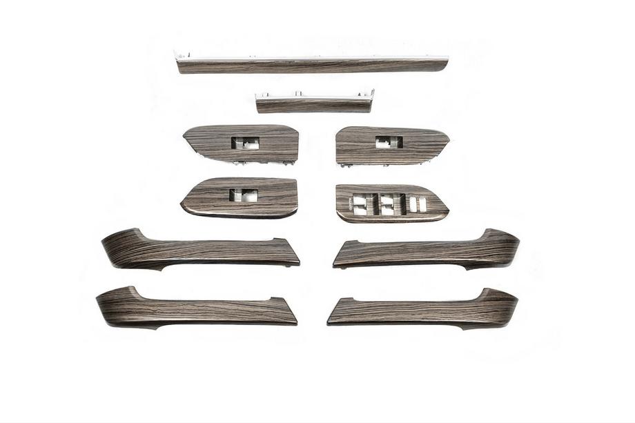 Toyota Land Cruiser Prado 150 2009–2023 Set inlegstukken in donker houtlook Image