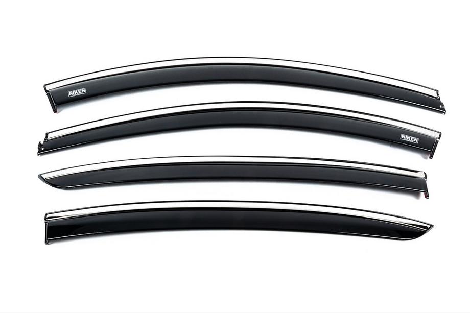 Renault Fluence 2009–2016 Raamwindschermen met chromen sierlijst (set van 4, Niken) Foto 2