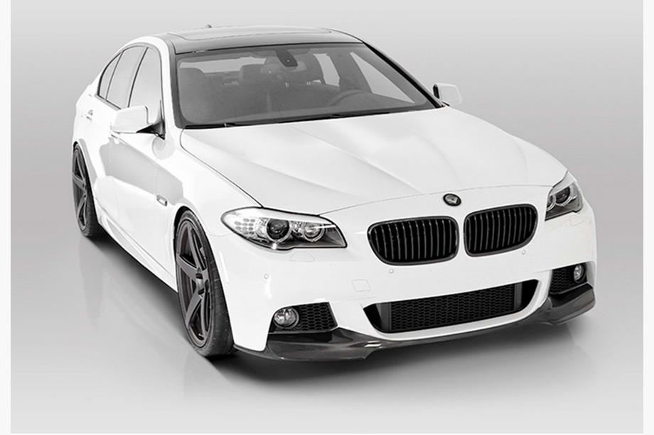 BMW 5 Serie F10/F11 2010–2016 Frontbumper lip spoiler DPT Lip V-3 (voor M-Performance, hoogglans zwart) Foto 4