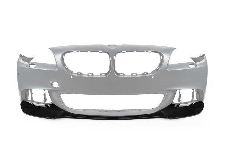 BMW 5 Serie F10/F11 2010–2016 Frontbumper lip spoiler DPT Lip V-3 (voor M-Performance, hoogglans zwart) Foto 2