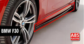 BMW 3 Serie F30/F31 2012–2019 DPT V-1 dorpelcovers (voor M-Sport dorpels, hoogglans zwart) foto 1
