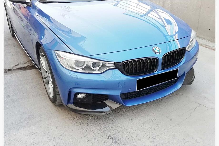 BMW 4 Serie F32/F33/F36 2012–2020 Voorbumper lip DPT Flap V-1 (voor M-Technic, hoogglans zwart) Foto 4