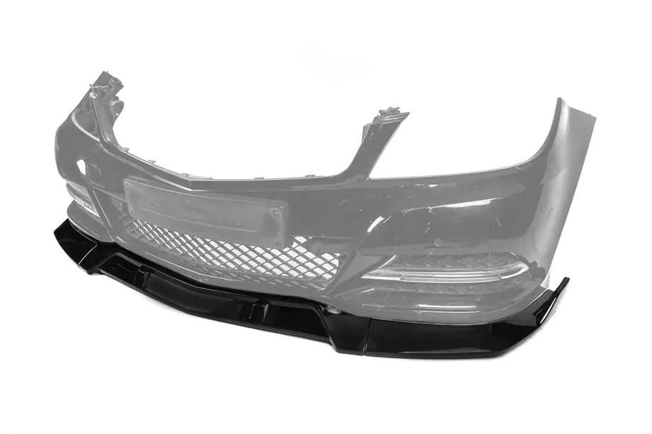 Mercedes C-klasse W204 2007–2015 Lipspoiler voorbumper DPT V1 (2011-2015, glanzend zwart) Foto 2