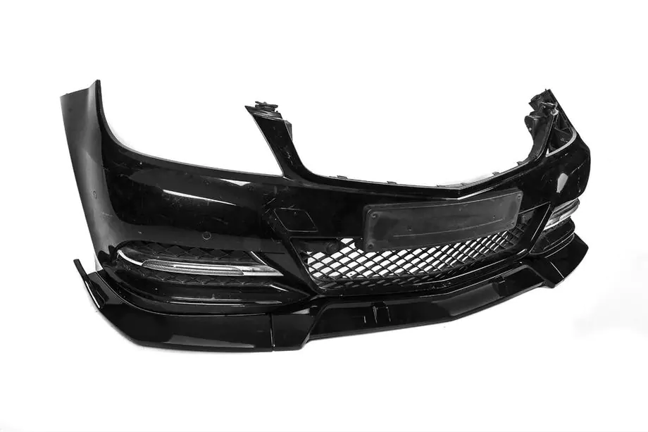 Mercedes C-klasse W204 2007–2015 Lipspoiler voorbumper DPT V1 (2011-2015, glanzend zwart) Foto 15
