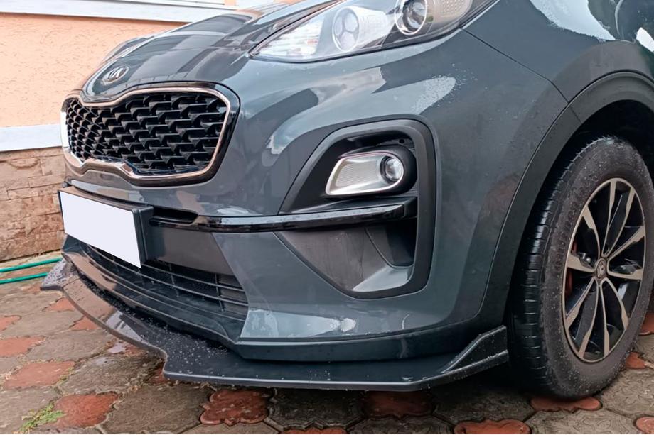 Universele frontlip spoiler DPT V-1 (ABS, hoogglans zwart) Foto 5