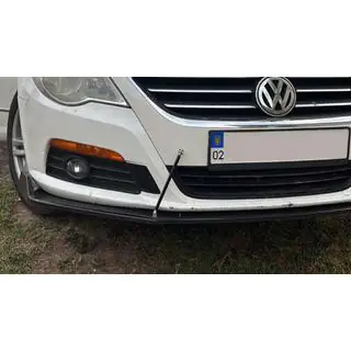 Universele front lip spoiler DPT V-2 (ABS, hoogglans zwart) foto 3