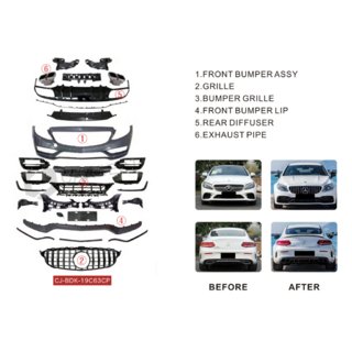 Bodykit met diffuser voor Coupe (AMG C63-designs 2018-2021) Mercedes C-klasse W205 2014–2021 foto 2