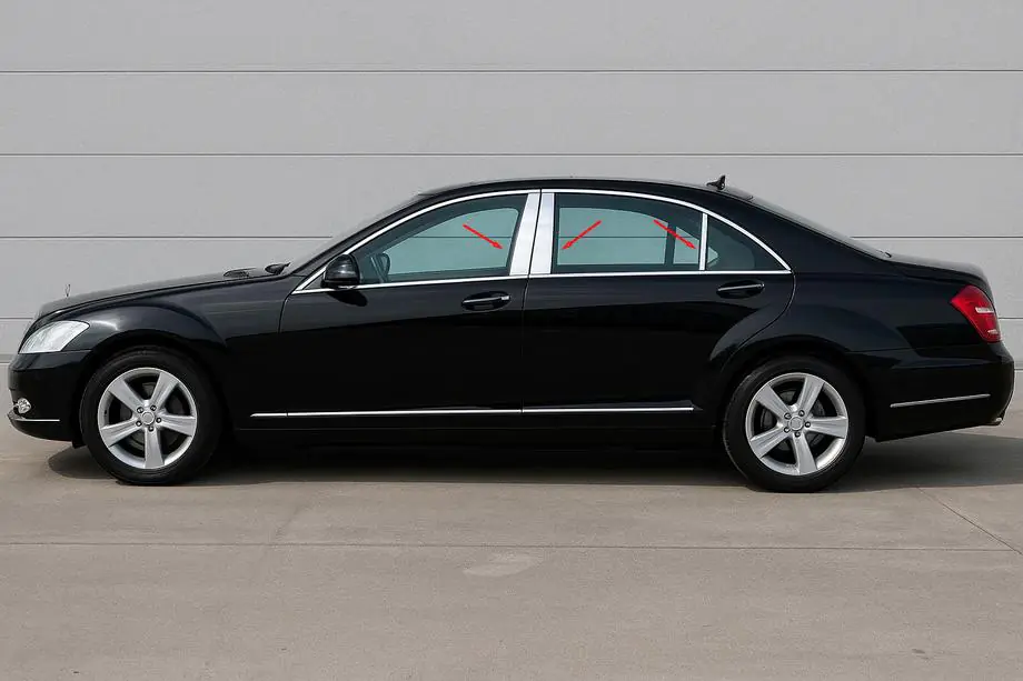 Mercedes S-class W221 2005–2013 RVS deursstijl sierlijsten (6-delig) Image