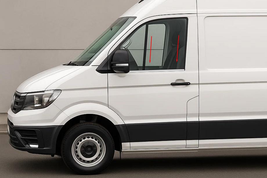 Volkswagen Crafter 2016– RVS raamomlijsting (2-delig) Image