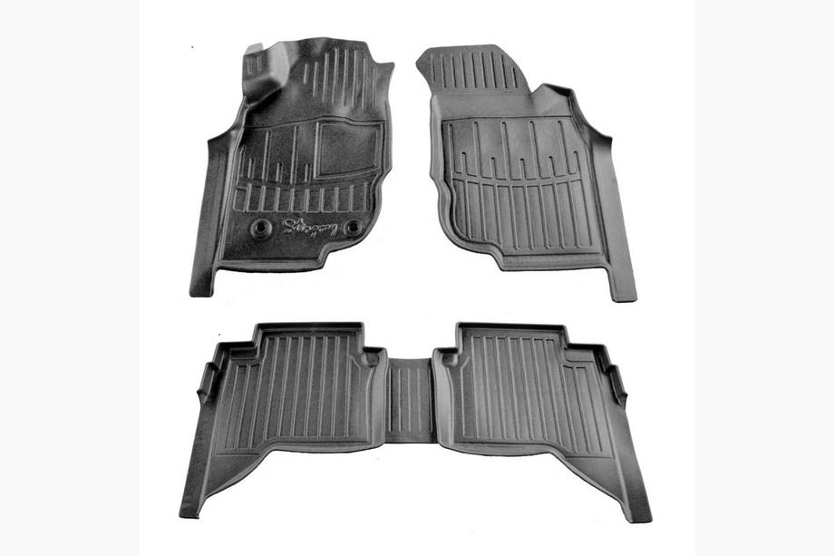 Toyota Hilux 2006–2015 Stingray 3D rubberen vloermatten (Crew Cab, 5 stuks) Image