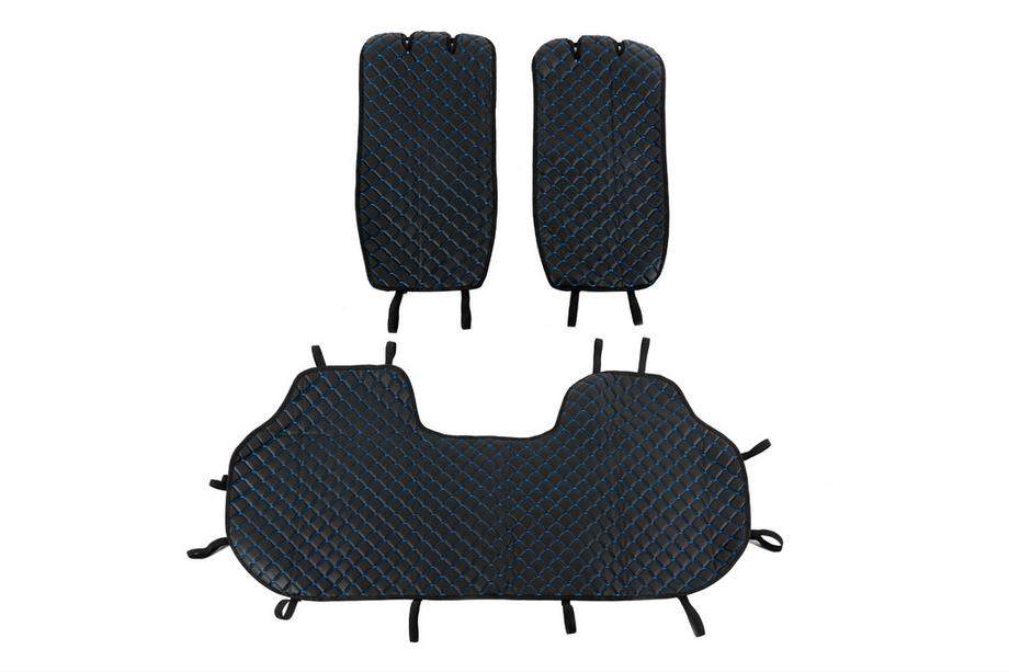 Achterbank stoelhoezen (set, zwart met blauw stiksel) Image