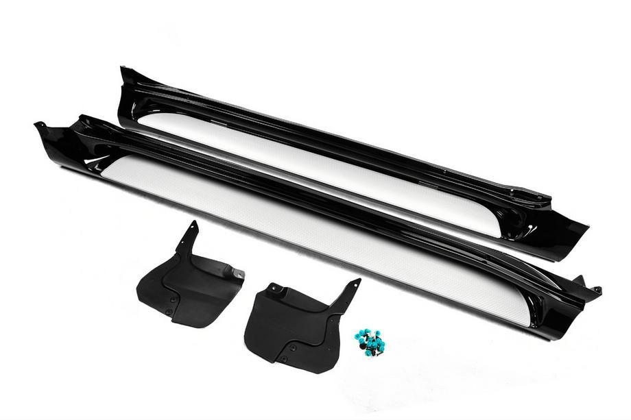 Lexus GX460 2009–2023 Side steps (2 stuks, aluminium) Witte kleur (zwarte opstap) Foto 3