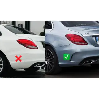 Achterdiffuser met uitlaatsierstukken (C63-design 2014-2018) Mercedes C-klasse W205 2014–2021 foto 4