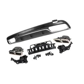 Achterdiffuser met uitlaatsierstukken (C63-design 2014-2018) Mercedes C-klasse W205 2014–2021 foto 3