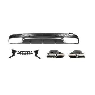 Achterdiffuser met uitlaatsierstukken (C63-design 2014-2018) Mercedes C-klasse W205 2014–2021 foto 2