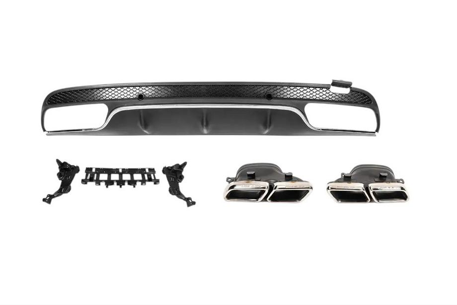 Mercedes C-klasse W205 2014–2021 Achterdiffuser met uitlaatsierstukken (C63-design 2014-2018) Foto 2