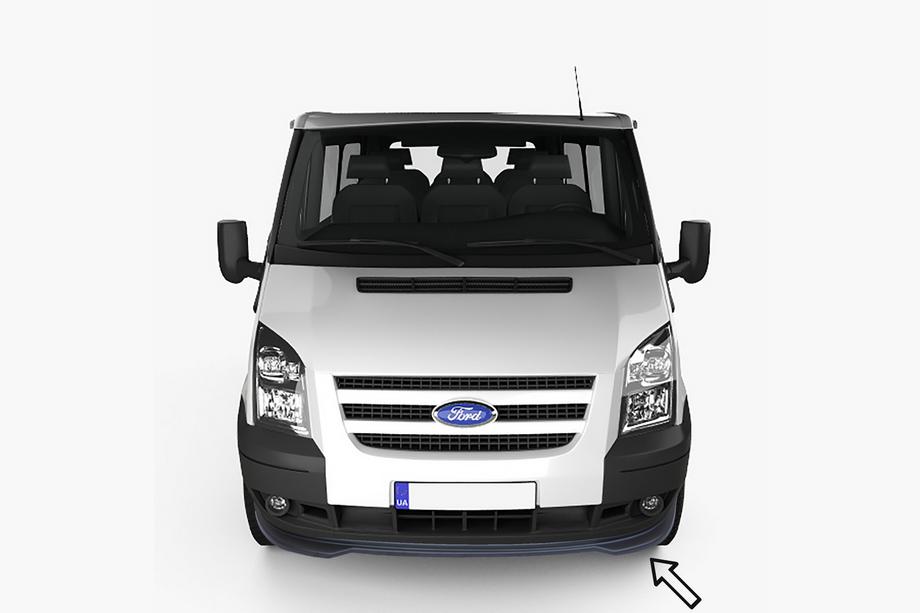 Ford Transit 2000–2014 ESA voorbumper lip (2006-2014, zwart) Foto 1
