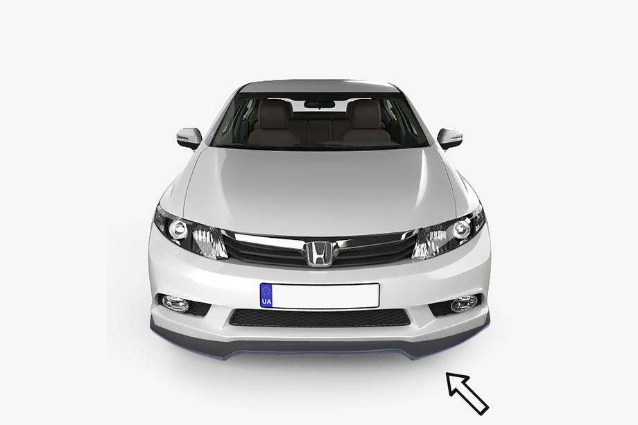 Honda Civic Sedan X 2016–2021 ESA frontlip (zwart) Image