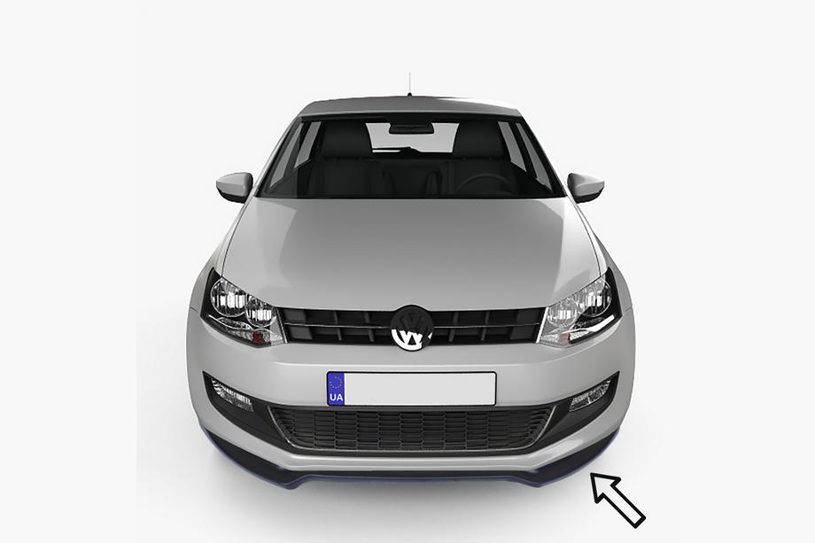 Volkswagen Polo 2010–2017 ESA frontlip (zwart) Image