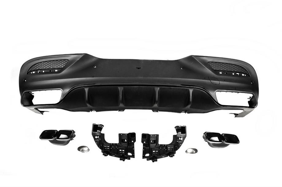 Mercedes GLE Coupé C292 2015–2019 Achterdiffuser met uitlaatsierstukken, zwart (GLE63-design) Image